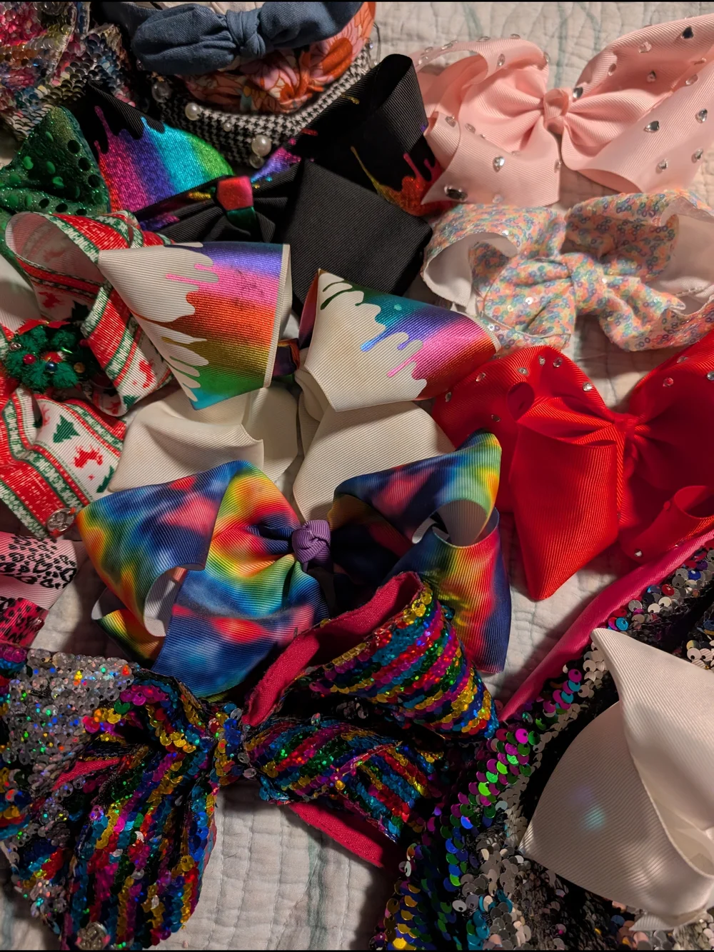 JoJo Siwa Rainbow Sequin & Patterned Hair Bow Bundle - Multicolor